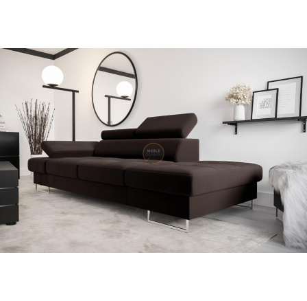 Sofa GALAXY II lenoška 235 cm - hnědá, pravá strana