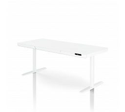 Elektrický výškově nastavitelný stůl sit-stand se zásuvkou a bezdrátovou nabíječkou Qi, bílý, 1600 mm: ELLIS