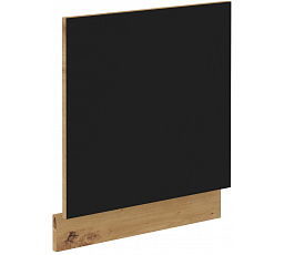 Dvířka na myčku s panelem MODENA - ZM 570x596, Dub Artisan/Černý mat+Dub Artisan