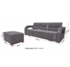 Pohovka ALISS s Taburetem, Casablanca 2316