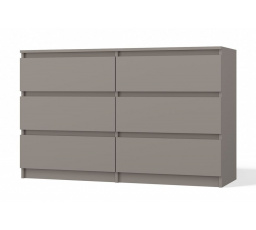 Komoda Malvína M6 120, šedá jíl