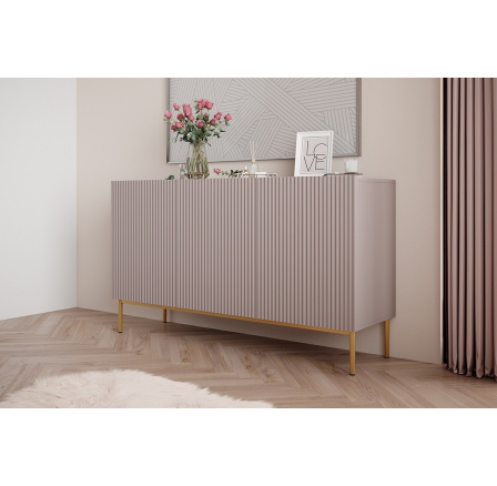 NICOLE KOMODA 150 3D - anticrosa mdf / zlatý rám