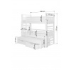 Třílůžková patrová postel HIPPO 180x80 Borovice Přírodní