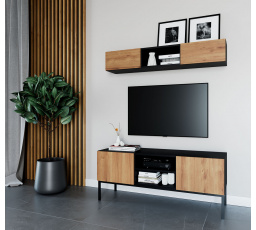 Lanzzi 120 TV skříňka Černý Mat/Dub Artisan Černý Mat, Dub Artisan 120x50