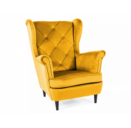 Křeslo LADY Velvet, curry Bluvel 68/wenge