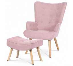 Křeslo ušák, růžová, látka, AK-302 PINK2