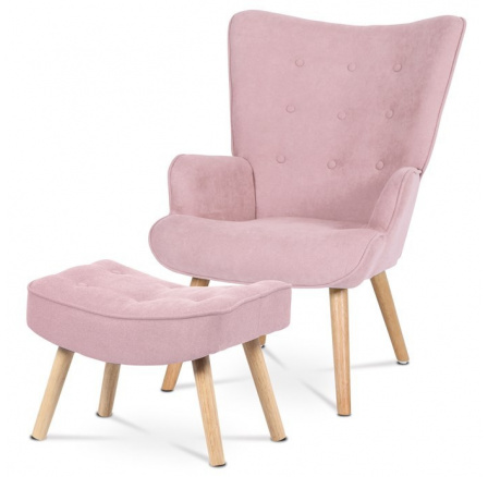 Křeslo ušák, růžová látka, AK-302 PINK2