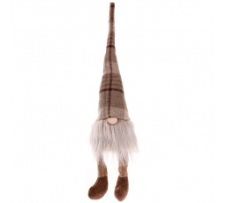 Skřítek - látková figurka, se svítícím nosem, hnědá