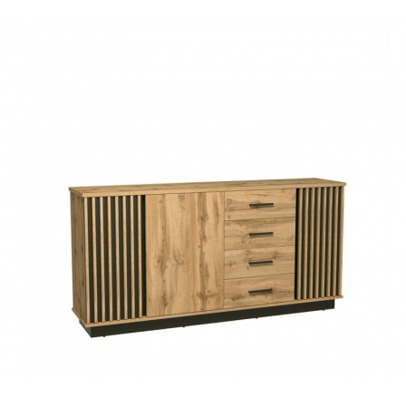 Systém "LAMELO" LA21 (komoda 3D4S) - Barva: černá Systém "LAMELO" LA21 (komoda 3D4S) - Barva: černá