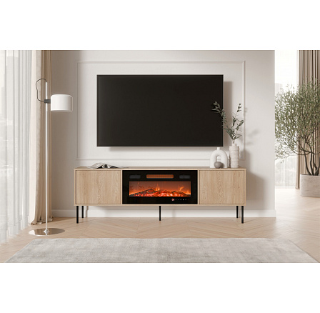 TV komoda DOMI 180 s elektrickým krbem, dub Cremona TV komoda DOMI 180 s elektrickým krbem, dub Cremona