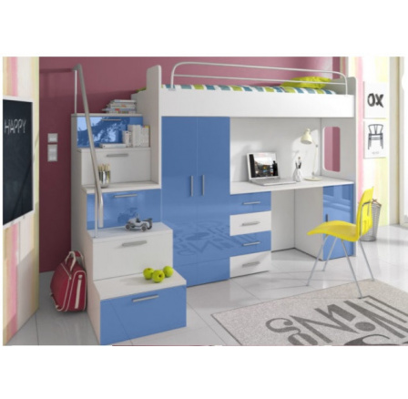 Patrová postel PARADISE 4S, Modrá Patrová postel PARADISE 4S, Modrá