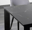 Jídelní stůl METROPOL CERAMIC, efekt bílého mramoru/černý mat