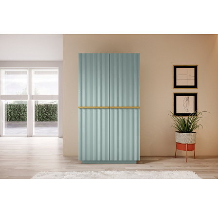 Skříň Nicole 100 cm se 2 skrytými zásuvkami - šalvěj MDF / zlaté úchyty Skříň Nicole 100 cm se 2 skrytými zásuvkami - šalvěj MDF / zlaté úchyty