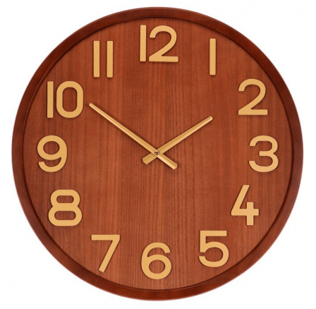 Hodiny nástěnné - pr. 60 cm, dřevo a MDF, imitace dýhy