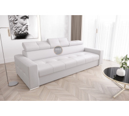 Sofa MARGO III 273 cm přírodní kůže - bílá kůže
