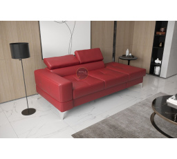 Sofa TOSCANIA II lenoška 205 cm přírodní kůže - červená kůže, pravá strana