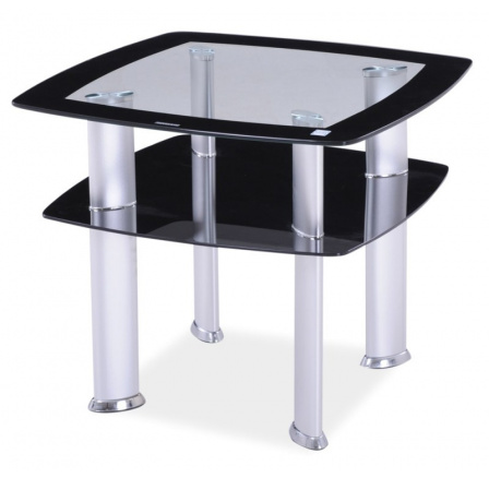 DARIA D konferenční stolek - tvrzené sklo/hliník (S) (K150-Z)