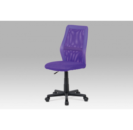 Kancelářská židle, fialová MESH + ekokůže, výšk. nast., kříž plast černý