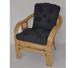 Ratanové křeslo Rio De Janeiro medové - polstr tmavě šedý melír