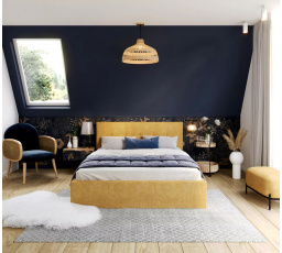 Čalouněná postel TULSA - Ottawa, barva: medově žlutá - 160 x 200