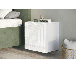 Noční stolek Asha, bílý lesk