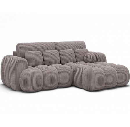 Covelion Corner Sofa Bed with Storage, Light Grey Velvet, Right-Hand Facing Modullo 03 193x60 Right 1