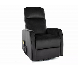 Polohovací křeslo LETO Velvet, Černý Bluvel 19