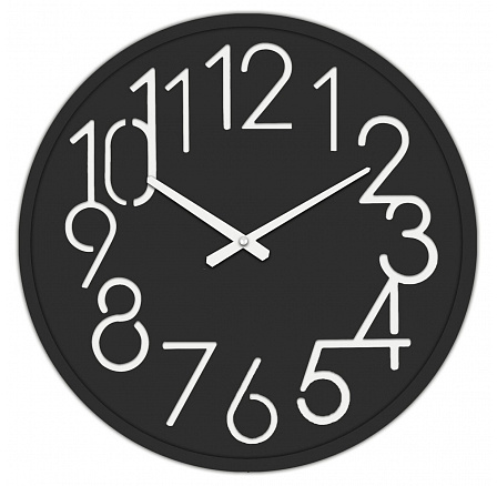 Hodiny nástěnné - pr. 60 cm, MDF, černé Hodiny nástěnné - pr. 60 cm, MDF, černé