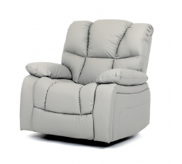 Relaxační křeslo, béžová, ekokůže, TV-4075 LAN