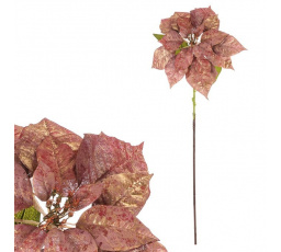 Vánoční růže - umělý květ na stonku, barva bordó