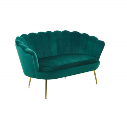Sofa sametová zelená /nohy zlaté/ SF1-FXJG