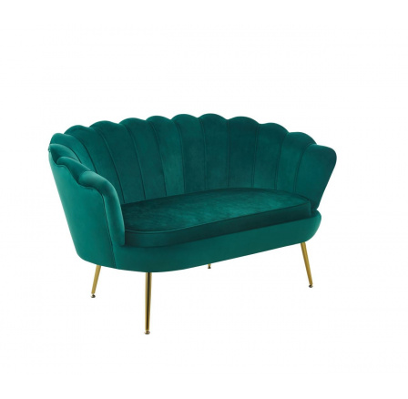 Sofa sametová zelená /nohy zlaté/ SF1-FXJG