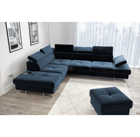 Rohová sedací souprava GALAXY s funkcí spaní 225x280 - modrá , levá Rohová sedací souprava GALAXY s funkcí spaní 225x280 - modrá , levá