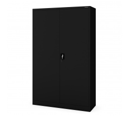 Kancelářská kovová skříň na dokumenty černá JAN II, 1150 x 1850 x 400 mm