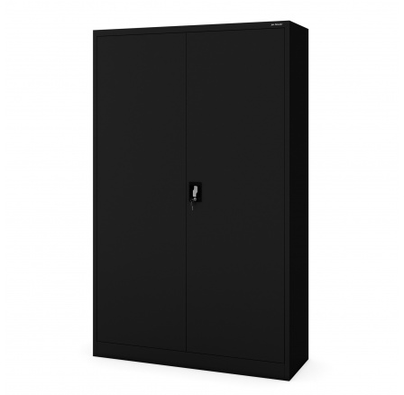 Kancelářská kovová skříň na dokumenty černá JAN II, 1150 x 1850 x 400 mm