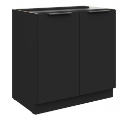 Dolní skřínka SIENA - 80 D 2F BB, Černá mat/Černá mat