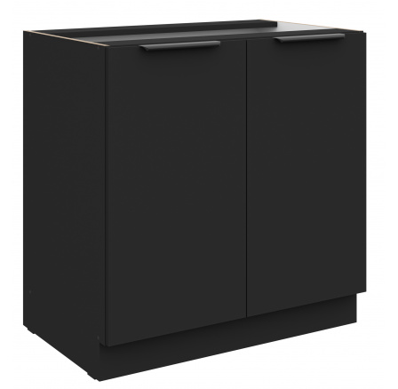 Dolní skřínka SIENA - 80 D 2F BB, Černá mat/Černá mat Dolní skřínka SIENA - 80 D 2F BB, Černá mat/Černá mat