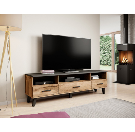 Tv komoda LOTTA RTV 180, dub wotan/černá Tv komoda LOTTA RTV 180, dub wotan/černá