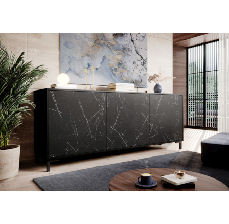 Komoda MARMO KOM200/3D, černá