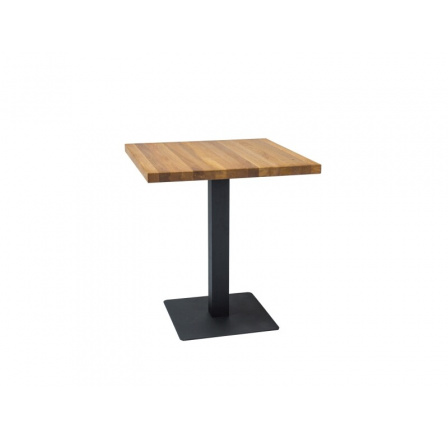 Jídelní stůl PURO, přírodní dýha, dub/černý, 60x60 cm