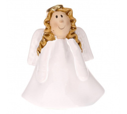 Anděl - keramická figurka, bílé šaty