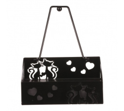 Odkladač na ubrousky - čtvercový, kov, černý