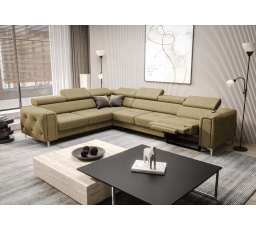 Rohová sedací souprava s funkcí , relax ORION I 325x255 cm - levá, olivová