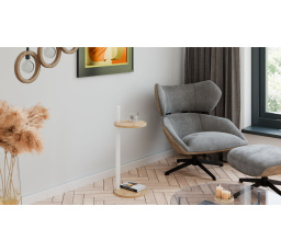 Pomocný stolek Claro kulatý průměr 30 cm - různé barvy na výběr - Dub Artisan, Bílý Mat