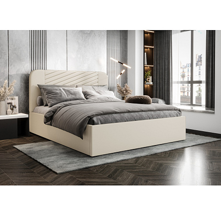 POSTEL VENEZIA Z PŘÍRODNÍ KŮŽE S ÚLOŽNÝM PROSTOREM - 180 cm x 200 cm, kovový na plynových vzpěrách