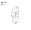 Regál MELO ME3, Dub Artisan