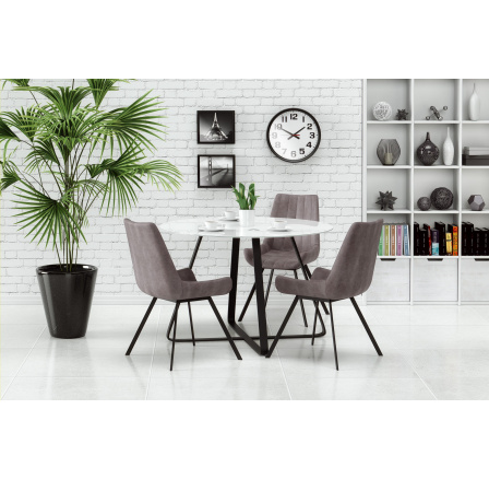 Jídelní stůl LOOPER, černý/bílý