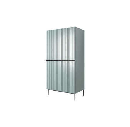 Skříň Nicole 100 cm se 2 skrytými zásuvkami - šalvěj MDF / černé nožky