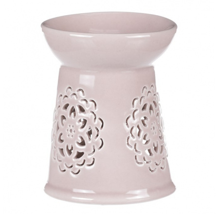Aromalampa s motivem mandaly, světle hnědá barva, porcelán Aromalampa s motivem mandaly, světle hnědá barva, porcelán