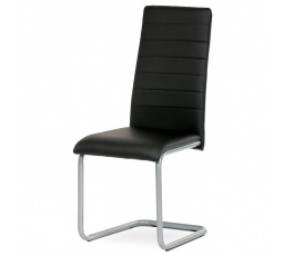 Jídelní židle, černá, ekokůže, DCL-402 BK